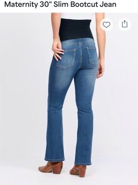 1822 Denim Women's Bootcut Jeans in Medium Blue with Black Panel